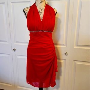 Betsy & Adam red formal cocktail dress size 10